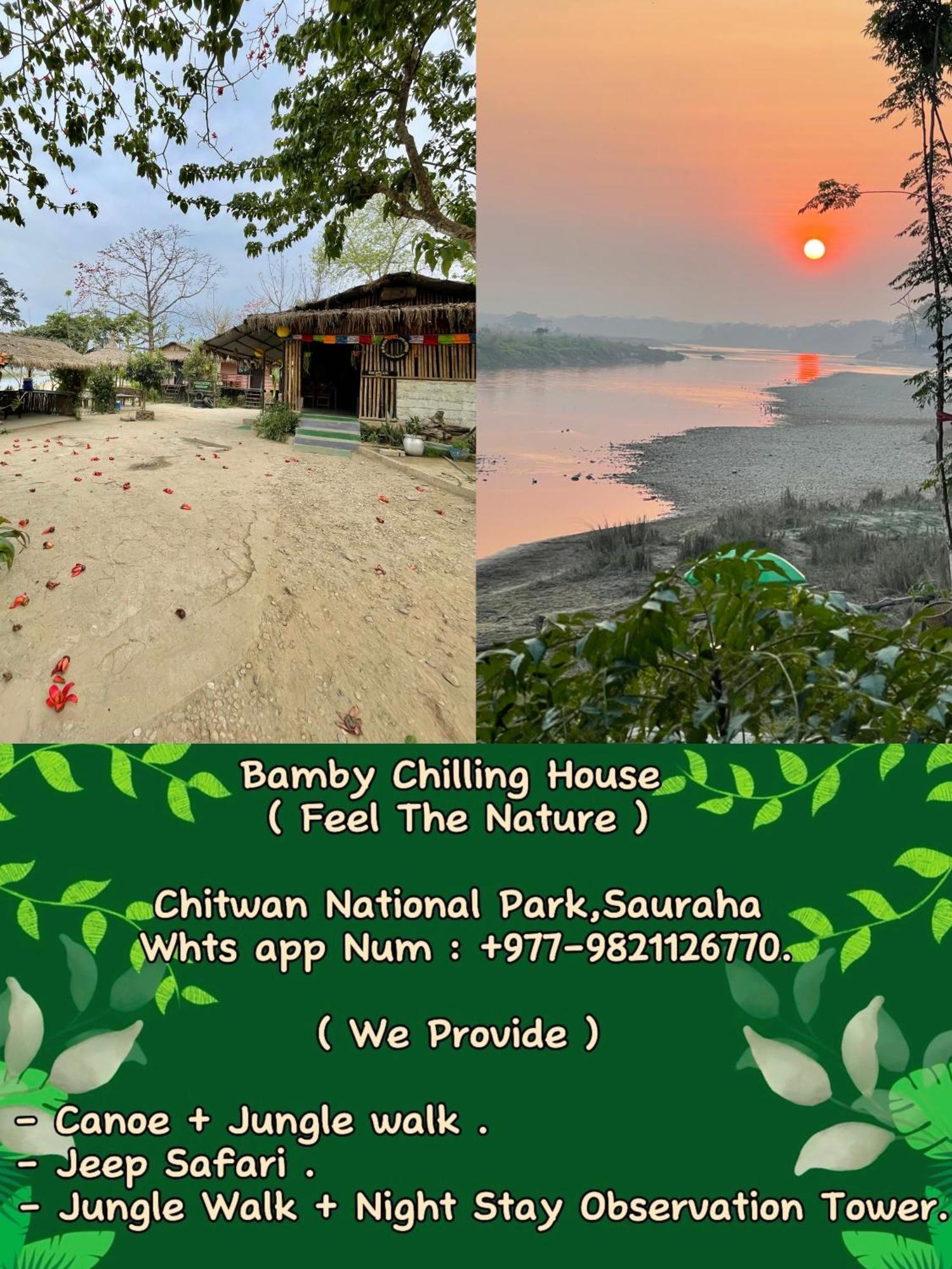 Bamby Chilling House - Feel The Nature Sauraha Eksteriør bilde